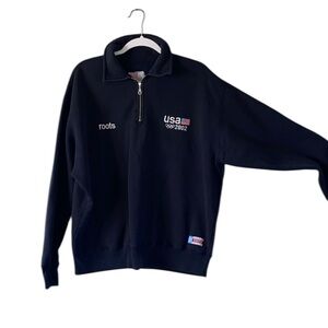 Roots Black USA 2002 Quarter-Zip Sweatshirt